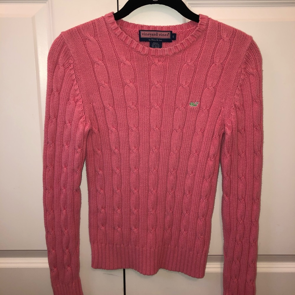 Vineyard Vines Cable Knit Sweater, Pink